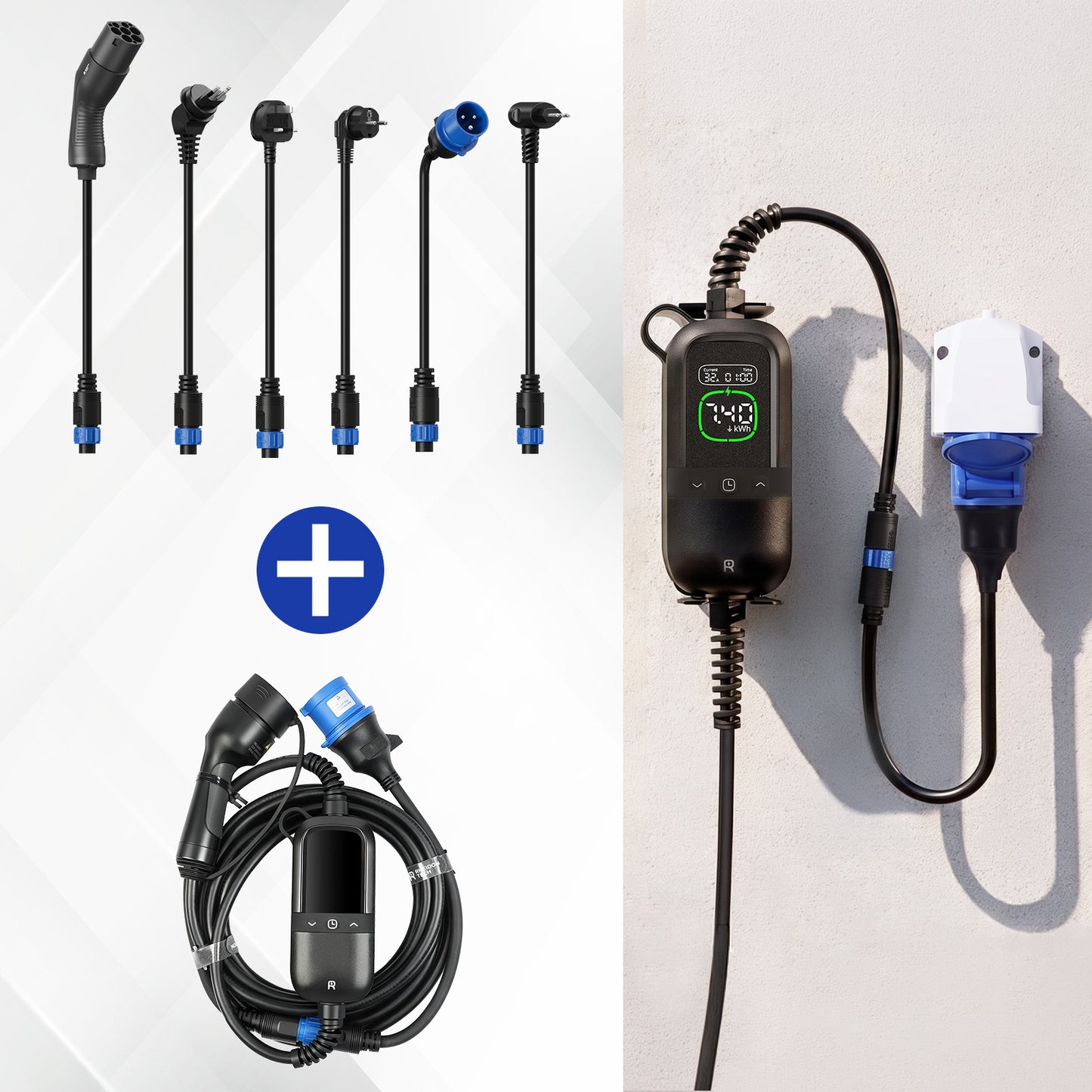 Rheidon PC200 Pro-7K4 | Portable EV Charger – Universal Plug Compatibility